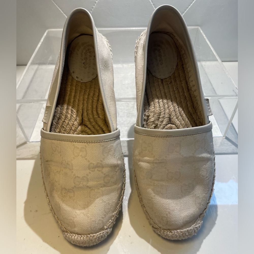 GUCCI espadrilles cream canvas sz 38 mdd in spain - Picture 10 of 16
